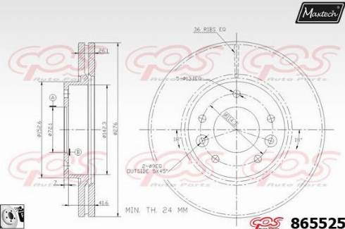 Maxtech 865525.0080 - Bremžu diski ps1.lv