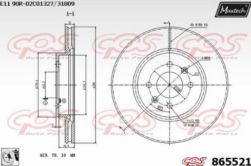 Maxtech 865521.0080 - Bremžu diski ps1.lv