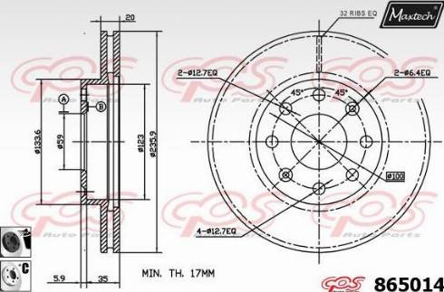 Maxtech 865014.6060 - Bremžu diski ps1.lv