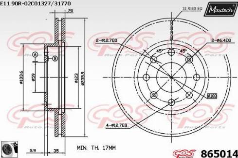 Maxtech 865014.0060 - Bremžu diski ps1.lv