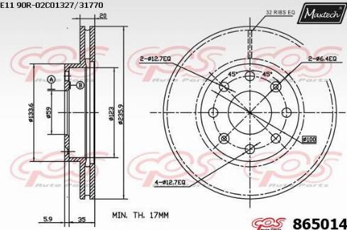 Maxtech 865014.0000 - Bremžu diski ps1.lv