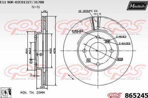 Maxtech 865245.0080 - Bremžu diski ps1.lv