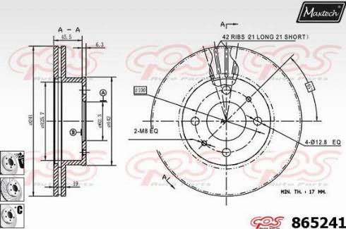 Maxtech 865241.6880 - Bremžu diski ps1.lv