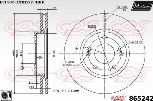 Maxtech 865242.0060 - Bremžu diski ps1.lv