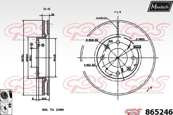 Maxtech 865242 - Bremžu diski ps1.lv