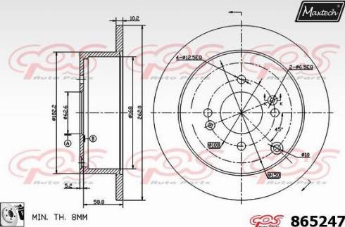 Maxtech 865247.0080 - Bremžu diski ps1.lv