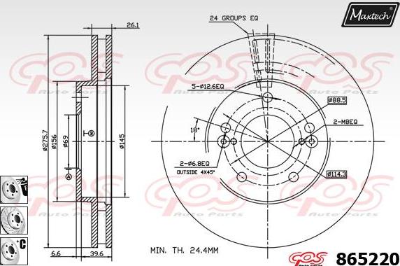 Maxtech 865250 - Bremžu diski ps1.lv