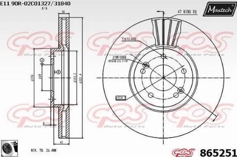 Maxtech 865251.0060 - Bremžu diski ps1.lv