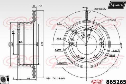 Maxtech 865265.0060 - Bremžu diski ps1.lv