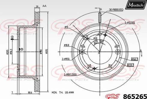 Maxtech 865265.0000 - Bremžu diski ps1.lv