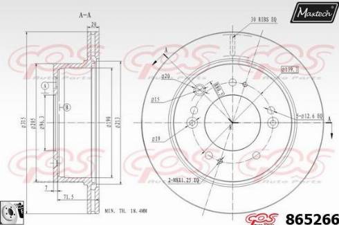 Maxtech 865266.0080 - Bremžu diski ps1.lv