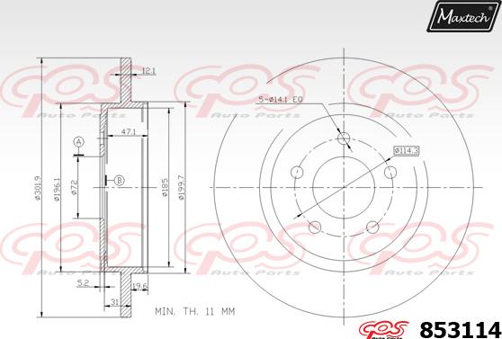 Maxtech 865266 - Bremžu diski ps1.lv