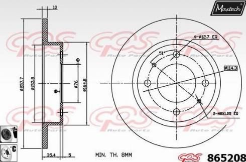 Maxtech 865208.6060 - Bremžu diski ps1.lv