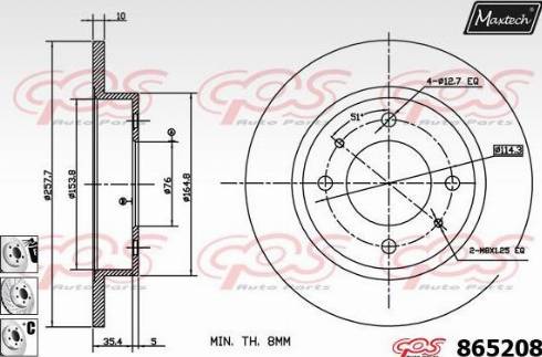 Maxtech 865208.6880 - Bremžu diski ps1.lv