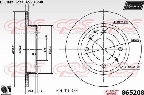 Maxtech 865208.0060 - Bremžu diski ps1.lv