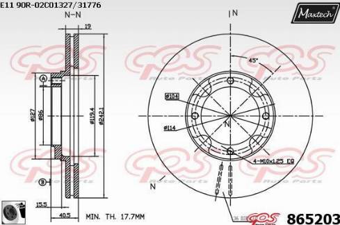 Maxtech 865203.0060 - Bremžu diski ps1.lv