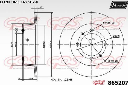 Maxtech 865207.0000 - Bremžu diski ps1.lv