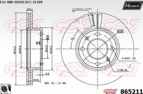 Maxtech 865211.0060 - Bremžu diski ps1.lv