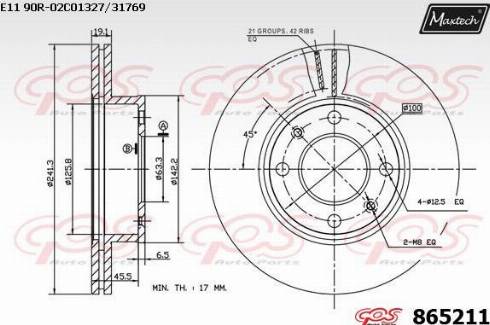 Maxtech 865211.0000 - Bremžu diski ps1.lv