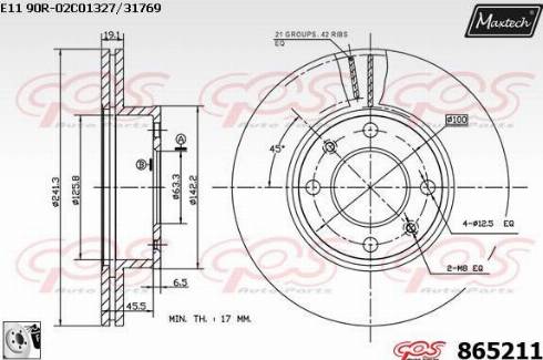 Maxtech 865211.0080 - Bremžu diski ps1.lv