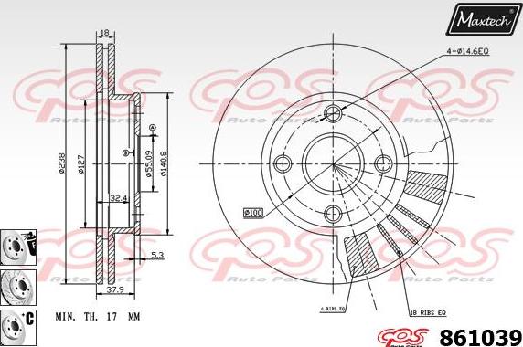 Maxtech 865211 - Bremžu diski ps1.lv