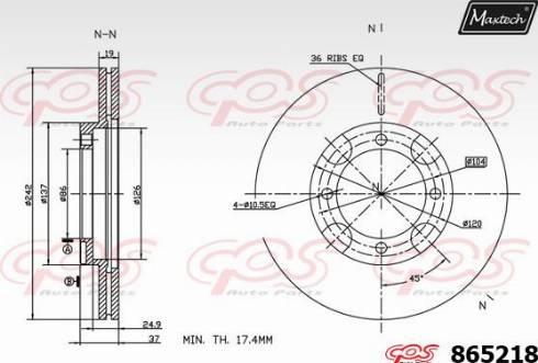 Maxtech 865218.0000 - Bremžu diski ps1.lv