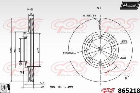 Maxtech 865218.0080 - Bremžu diski ps1.lv