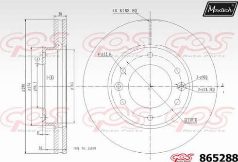 Maxtech 865288.0000 - Bremžu diski ps1.lv