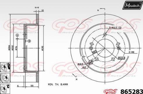 Maxtech 865283.6980 - Bremžu diski ps1.lv