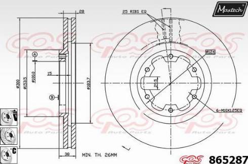 Maxtech 865287.6880 - Bremžu diski ps1.lv