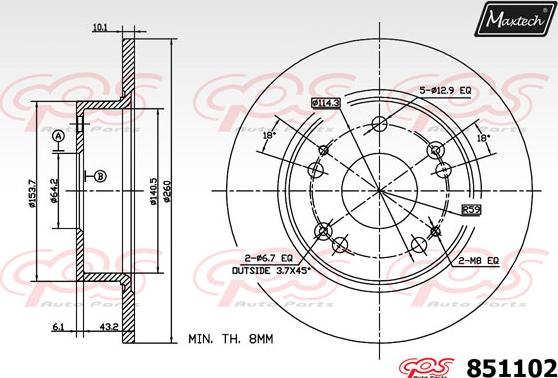 Maxtech 865287 - Bremžu diski ps1.lv