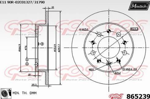 Maxtech 865239.0060 - Bremžu diski ps1.lv