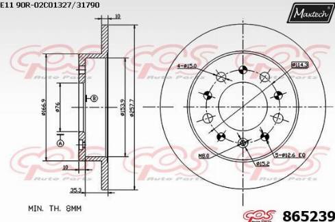 Maxtech 865239.0000 - Bremžu diski ps1.lv