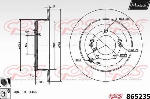 Maxtech 865235.6060 - Bremžu diski ps1.lv