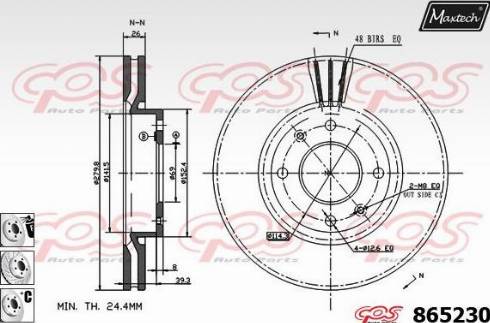 Maxtech 865230.6880 - Bremžu diski ps1.lv