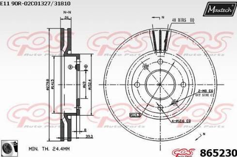 Maxtech 865230.0060 - Bremžu diski ps1.lv