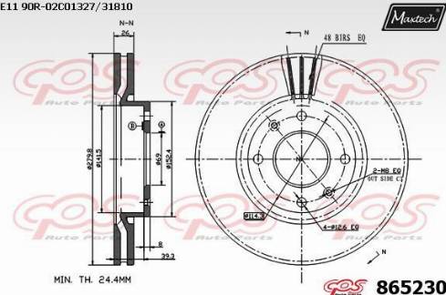 Maxtech 865230.0000 - Bremžu diski ps1.lv