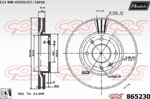 Maxtech 865230.0080 - Bremžu diski ps1.lv