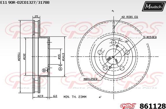 Maxtech 865230 - Bremžu diski ps1.lv