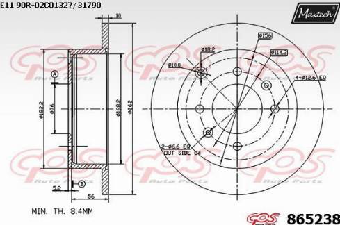 Maxtech 865238.0000 - Bremžu diski ps1.lv