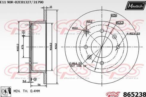 Maxtech 865238.0080 - Bremžu diski ps1.lv