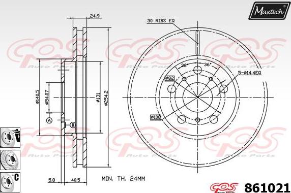 Maxtech 865224 - Bremžu diski ps1.lv