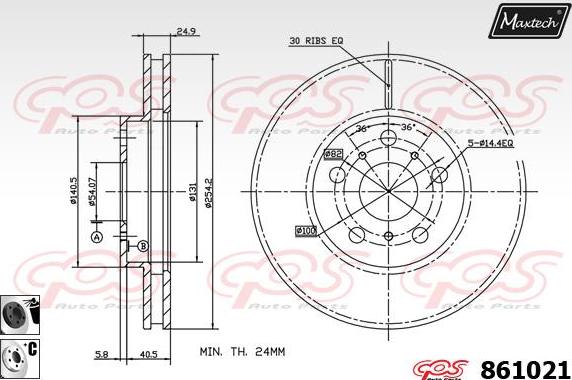 Maxtech 865223 - Bremžu diski ps1.lv