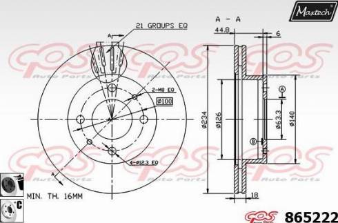 Maxtech 865222.6060 - Bremžu diski ps1.lv