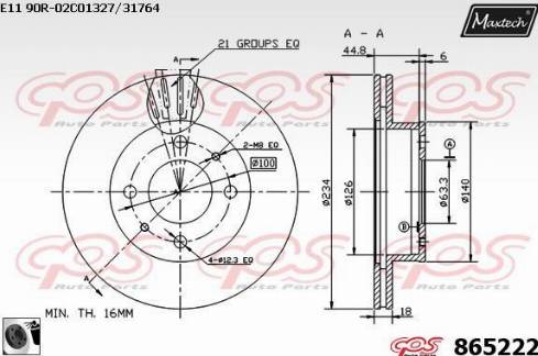 Maxtech 865222.0060 - Bremžu diski ps1.lv