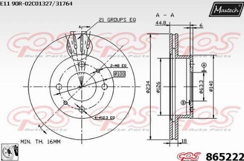 Maxtech 865222.0080 - Bremžu diski ps1.lv