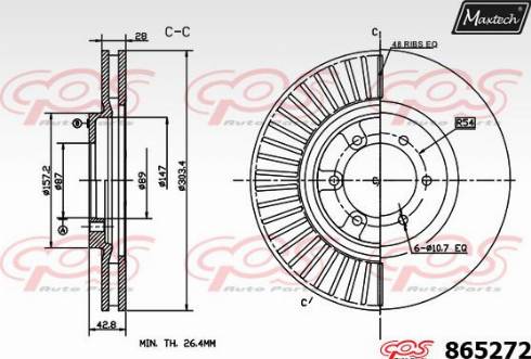 Maxtech 865272.0000 - Bremžu diski ps1.lv