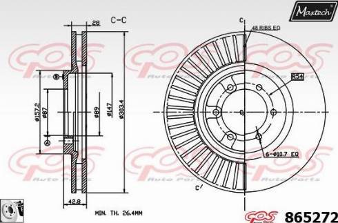 Maxtech 865272.0080 - Bremžu diski ps1.lv