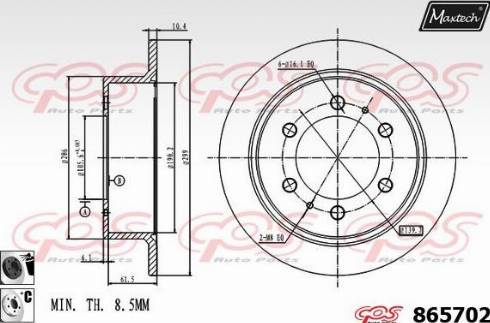 Maxtech 865702.6060 - Bremžu diski ps1.lv