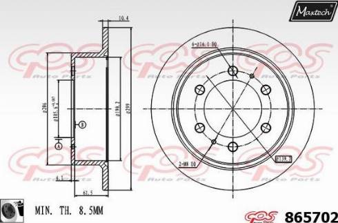 Maxtech 865702.0060 - Bremžu diski ps1.lv